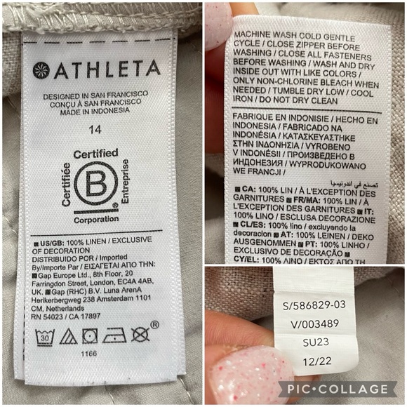 Athleta Voyager Linen Shorts 6” inseam in Beige size 14 - Picture 11 of 12